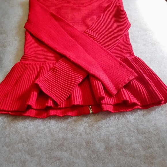 WOMEN'S INC International Concepts RED PEPLUM TOP. ZIPPER FRONT. SIZE M - Picture 2 of 6